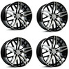 Set 4 22" Axe Wheels EX30 Black & Polished Face 22x10.5 Wheels 5x130 25mm Rims